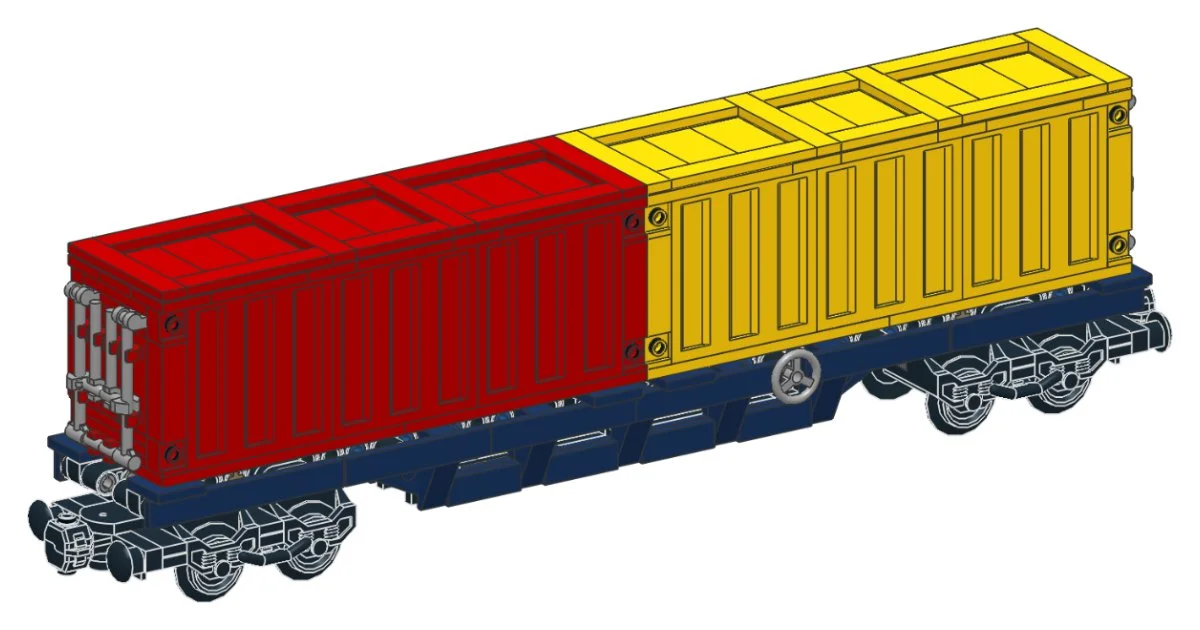 Instructions to Build a LEGO Train Container Wagon - BrickNerd